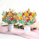 Unikorf 3D Pop-Up Wenskaart: Roze Bloemboeket