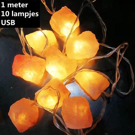 Natuurlijke Roze Himalaya Zout Crystal Rock USB LED-lichtsno