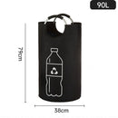 Zwarte Oxford doek ring handvat bedrukte fles 90L met handvat 38*79CM volledige ring handvat