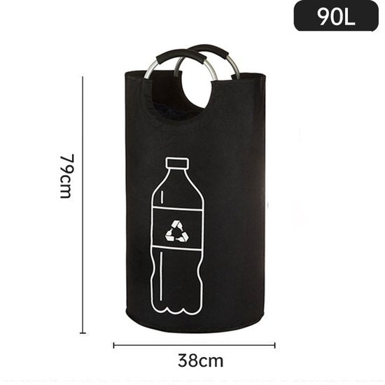 Zwarte Oxford doek ring handvat bedrukte fles 90L met handvat 38*79CM volledige ring handvat