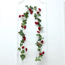 2x Rode rozen slinger 145cm - Kunstbloemen voor Bruiloft