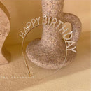 Happy Birthday Tiara en Sjerp-Met text "Birthday Queen"- Ideaal als Cadeau voor Verjaardagen-birthday diadeem-goud