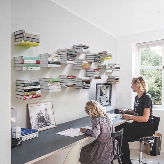 prachtige verborgen metalen boekenplank-zwevende boekenplank