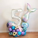 TDR-Digitale Zeemeermin Ballon Set 5 jaar -themafeest-Kinderfeestje-Decoratie set