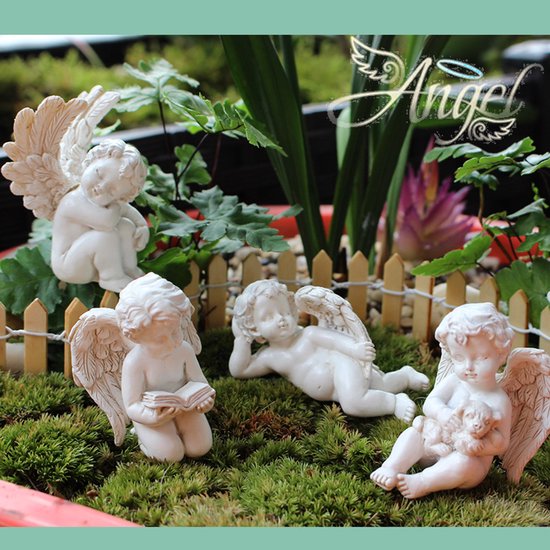 6 stuks Engelbeeldjes van hars, set van vijf, 16*13,5*27,5 cm
