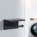 Merkloos TDR Toiletrolhouder m/plank - RVS zwart