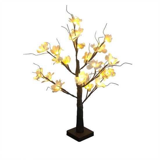 Kunstmatige Kapok Flowers Lamp Decoratie - LED Lamp - Werkt op Batterijen - Warm Wit Licht - Perfect voor Woonkamer en Slaapkamer - Feestelijke Decoratie