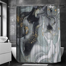 Waterdicht Marmerpatroon Douchegordijn - Luxe Uitstraling, Uitstekende Waterbestendigheid - Hoogwaardig, Extra Dik, Gemakkelijk te Installeren - 180x200CM-gijs/goud