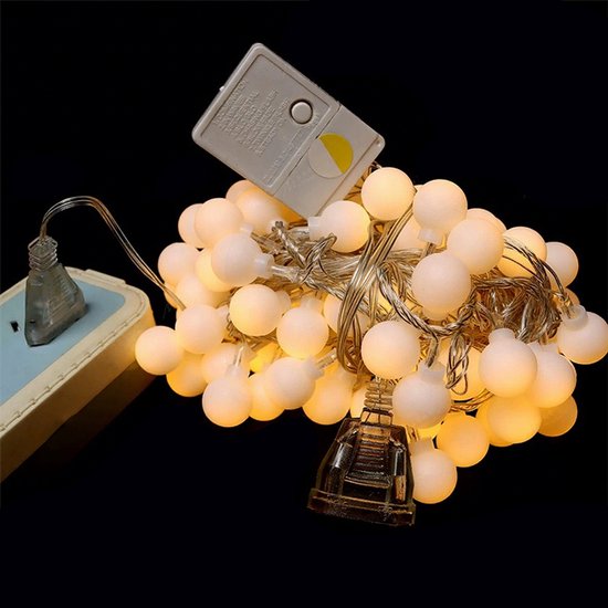 LED bal lichtsnoer warm wit 12m 100 lichtjes bal USB 8 funct