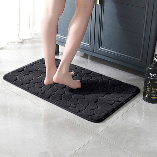 hoogwaardige badkamermat - Luxe Comfort en Veiligheid in één-Uitzonderlijke Waterabsorptie- 50*80cm-zwart