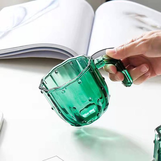 Cactus Drinkglazen Donkergroen 4 Stuks - Vaatwasserbestendig
