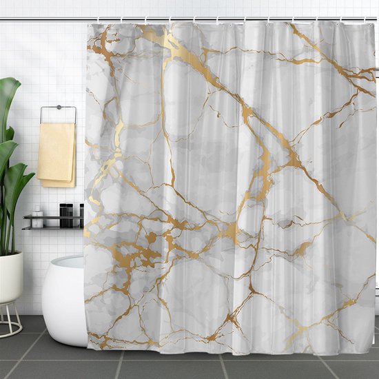 Waterdicht douchegordijn marmerpatroon - Luxe en Dik
