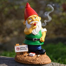 Tuinkabouter met een verboden-rooksymbool- Charmante tuindecoratie-8.5x7.2x14CM