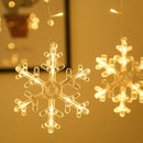 LED Sterren- en Sneeuwvloklichtgordijn - 3,5 Meter - Warme Kerstverlichting voor Binnen & Buiten - Betoverende Kerstdecoratie - 8 Verlichtingsmodi - Warm Wit