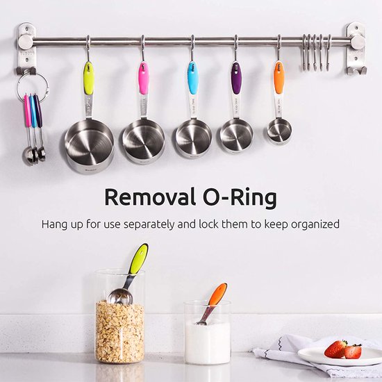 10-Delige Roestvrijstalen Maatbeker set-Cups & Spoons maten-stapelbaar en nestbaar