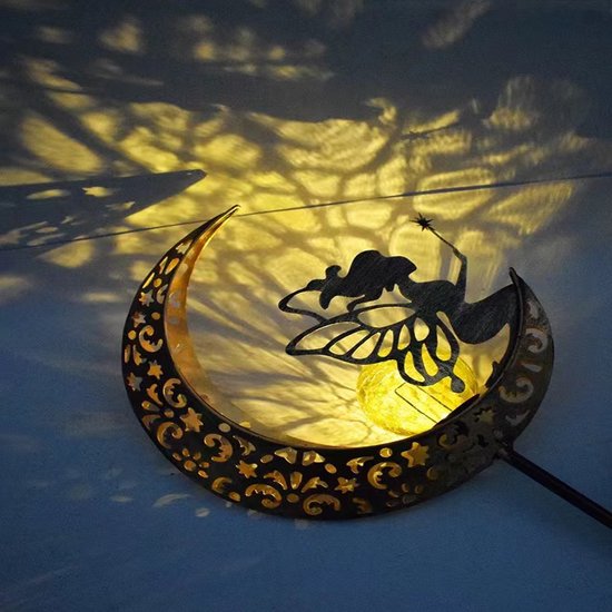 Solar Maanverlichting - Glazen Bollamp Tuinlantaarn