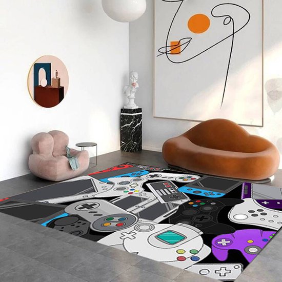 Gaming Tapijt 100x150cm - Game Console Design - Ideaal voor de Gamekamer, Kinderkamer & Woonkamer