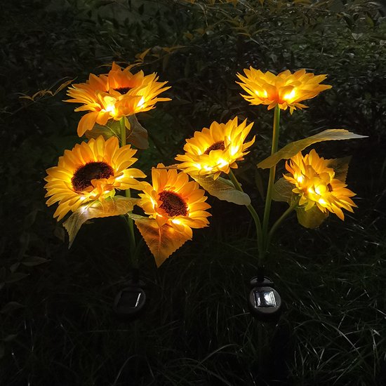 Solarlamp Zonnebloemen - LED met dag/nacht sensor