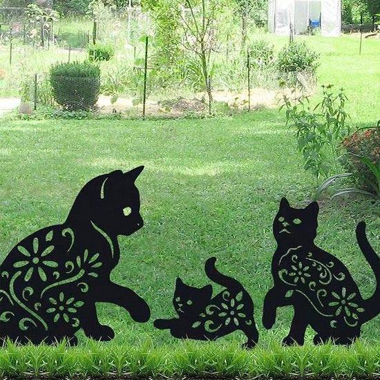 Unikorf Metalen Tuinstekers - 3 Katten Tuinbeeld