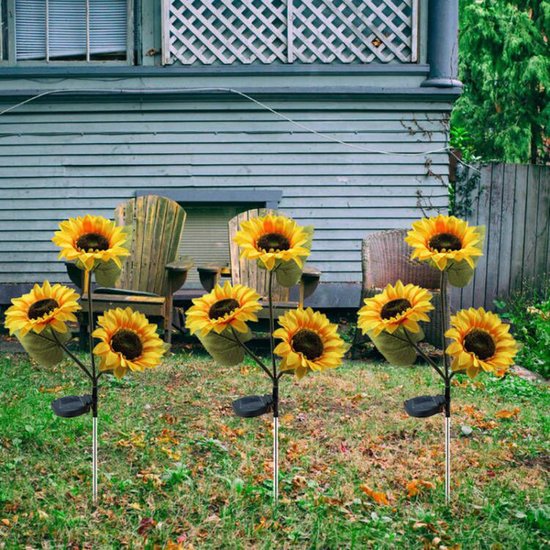 Solarlamp Zonnebloemen - LED met dag/nacht sensor