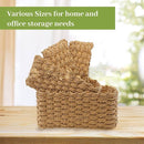 4 delige Natuurlijke Rieten Handgeweven Opbergdozen set-Rust