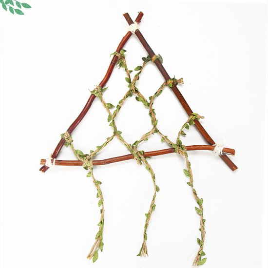 4 Rollen Jute Touw met Prachtig Bladeren Patroon- Kerstlint - Cadeaulint - Decoratielint-10meter lang -Olijfgroen