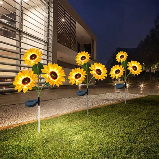 Solarlamp Zonnebloemen - LED met dag/nacht sensor