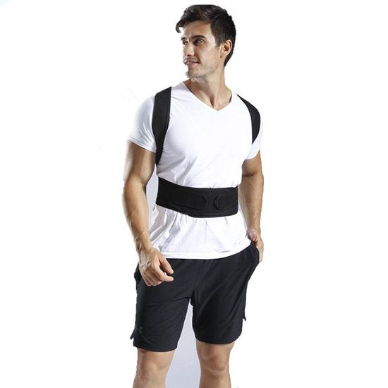 TDR - Houding Correctie Brace - Fysio - Postuur Corrector - Rug Band / Schouder Band - Brace voor rechte rug - Zwart - Maat M