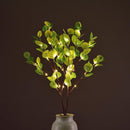 LED Verlichte Kunsttak - Appelbladeren met 30 Warm Witte LED’s-tafeldecoratie-feestelijke versieringen-85cm