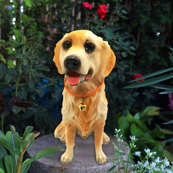 Betoverende Golden Retriever Harsdecoratie - Een Charmante Toevoeging aan je Interieur 10.5x11.5x19.51cm