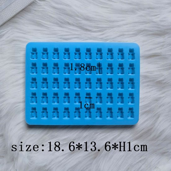 TDR-Gummy beer vorm  ijsblokjes-Siliconen mal + pipet -set van 4 (rood, blauw, groen, oranje)
