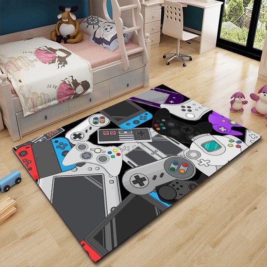 Gaming Tapijt 100x150cm - Game Console Design - Ideaal voor de Gamekamer, Kinderkamer & Woonkamer