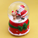 Magische Kerst Sneeuwbol met Muziek en Kleurrijke LED – Kerstman en Teddybeer – Warme Sfeer – Ø8 cm, Hoogte 14 cm