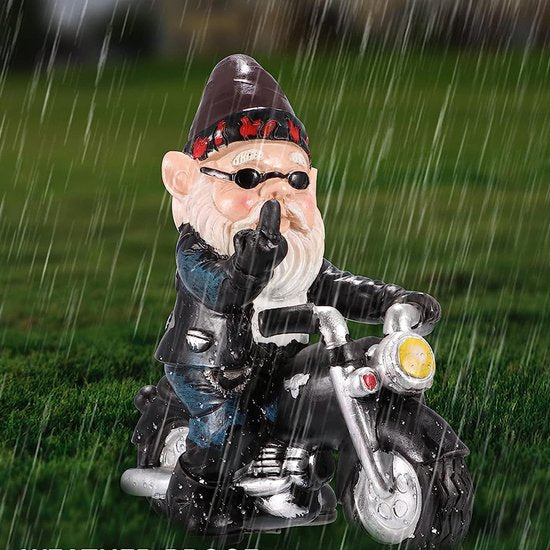Tuinkabouter motorfiets dwerg - waterdicht tuindecoratie - grappige motorcadeaus - balkondecoratie