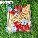 Kerst Cocktailprikkers 100 stuks – Cupcake & Fruit Prikkers