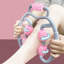 Fitness & Massage Set - De ultieme combinatie voor verbetering van lichaamsvorm en ontspanning - 1x Multifunctionele fitness en afslank klem & 1x Massage handvat met Rollers - Roze