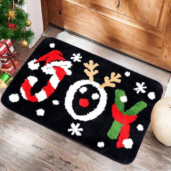 2 stuks Luxe Kerst Vloerkleden– Feestelijke Design – Antislip, Zacht en Waterabsorberend -40x60 cm