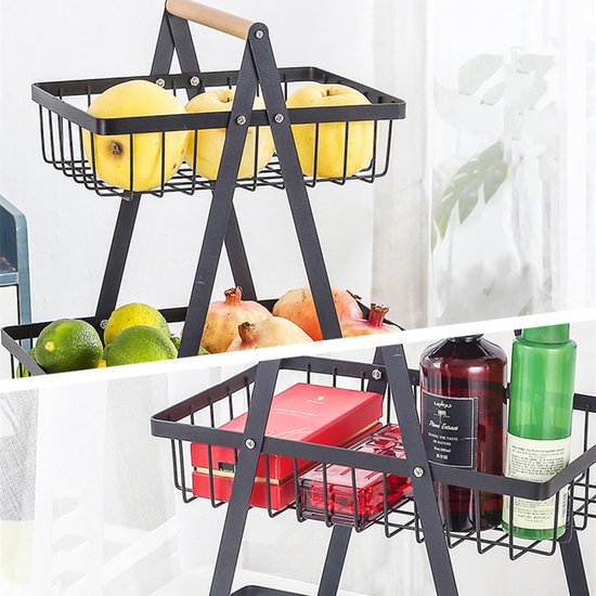 Stijlvolle 2-laagse Fruitschaal – Ruimtebesparend en Modern Ontwerp voor een Trendy Keuken