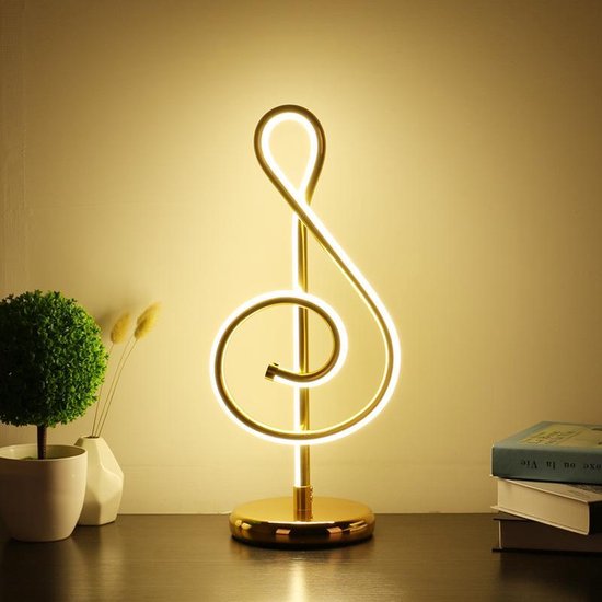 Minimalistische Bureaulamp Muzieknoot Goud