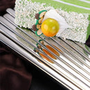 5 Paar Roestvrijstalen Vierkante Chinese Eetstokjes