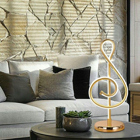 Minimalistische Bureaulamp Muzieknoot Goud