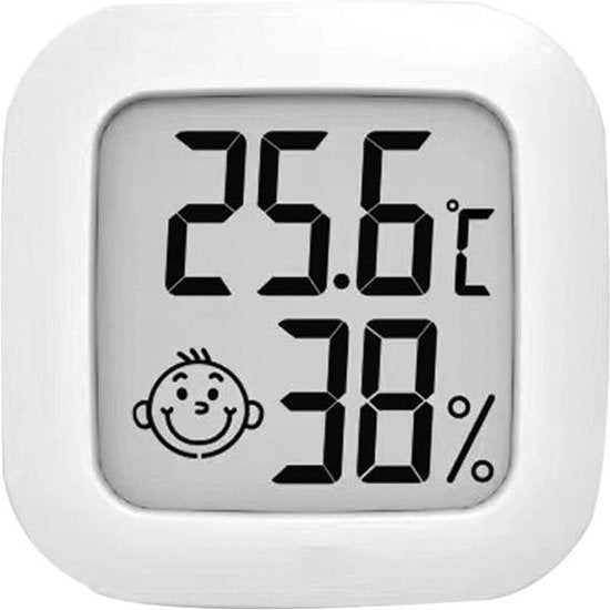 2-in-1 Mini Digitale Hygrometer en Weerstation - Temperatuur- en Luchtvochtigheidsmeter- wit