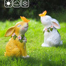 Solar Tuinbeeld Konijn met Vlinder - Duurzaam Hars 24 CM