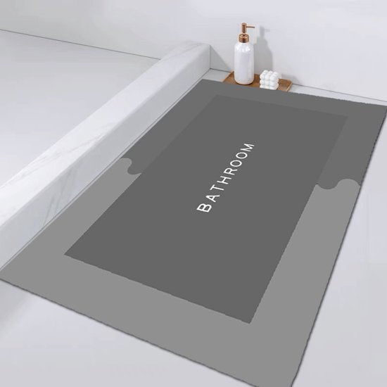 Antislip Badmat - Super Absorberend - Grijs - Rechthoek - 40 x 60 cm