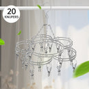 RVS droogrek met 20 knijpers voor kleding