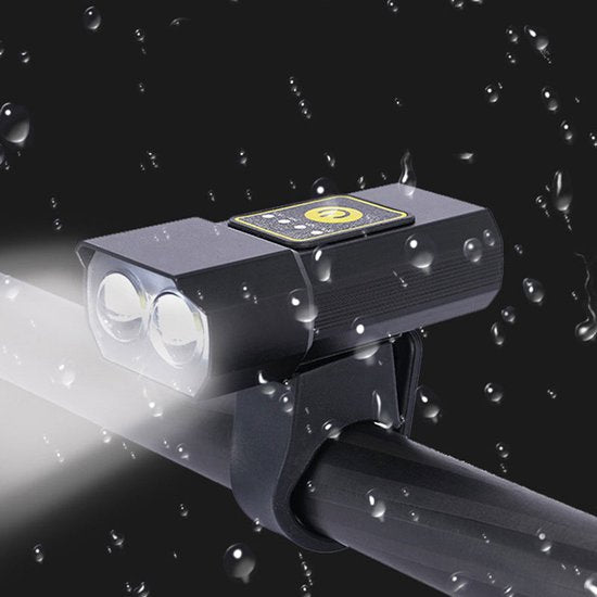 Xtraworks- Waterdichte Fietsverlichting set- USB Oplaadbaar-voor en achter-zwart