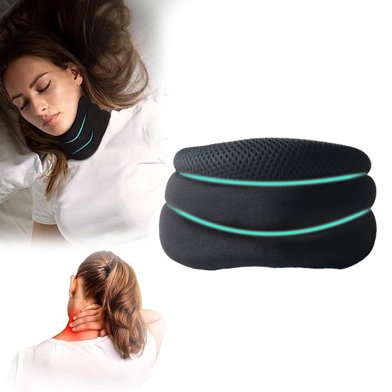 Merkloos 3-standen ergonomische nekbrace - zwart