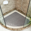 TDR-Waaiervormige douchemat- PVC zuignap badkamer antislipmat -grijs 70*70