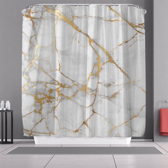 Waterdicht douchegordijn marmerpatroon - Luxe en Dik
