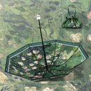 Opvouwbaar bloem paraplu - Zonbescherming Anti-Uv UPF50 + -Windproof- Stevig paraplu met diameter van 97 cm-hemelsblauw